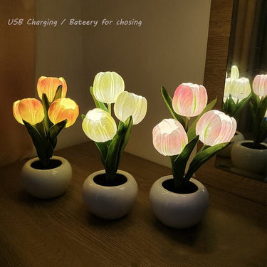 Tulip Shaped Floral Table Lamp - Casatrail.com